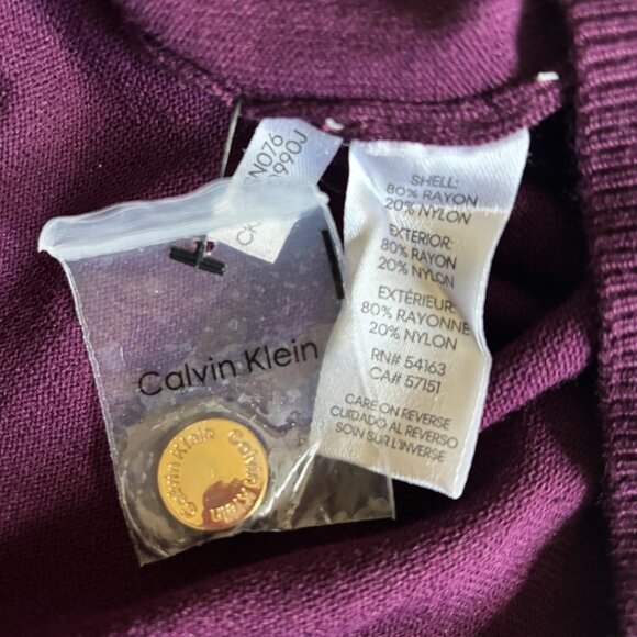 Calvin Klein - Turtleneck/Mock Neck Sweater - Maroon/Purple (Size: M) - Picture 6 of 7
